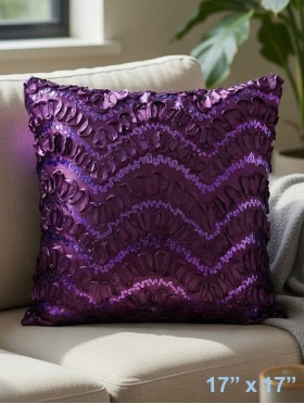 WAVE SEQUINS DESIGN CUSHION COVER & FILLER
